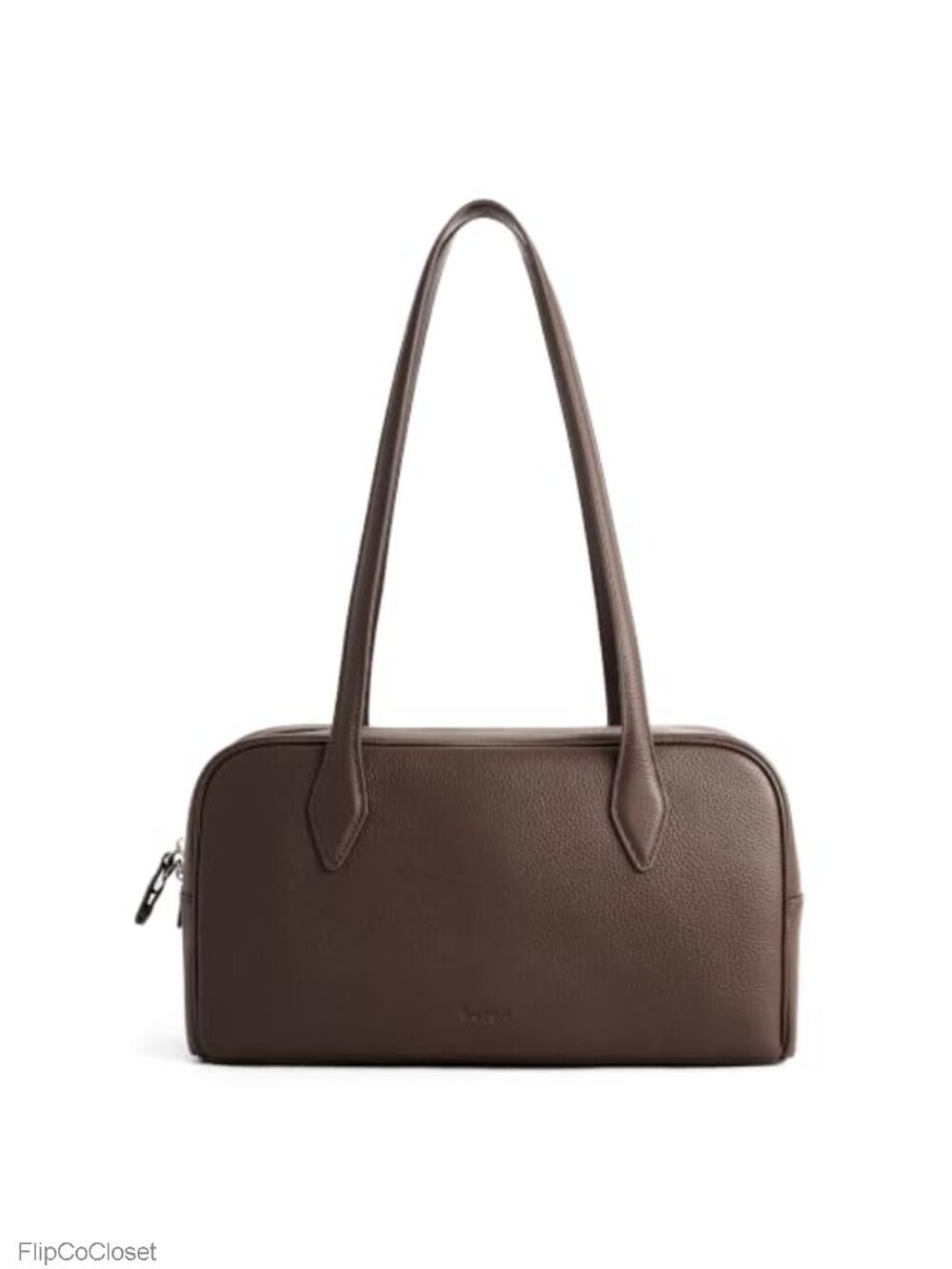 Genuine Leather Shoulder Bag Bowler Purse Anti-Theft Zip